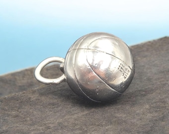James Avery Retired Basketball Charm, 3D Sterling Silver Sports Pendant, 925 Athletic Jewelry