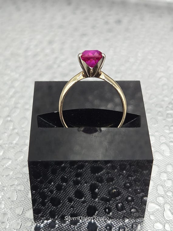 14k Solid Gold Ruby Ring, Petite July Birthstone … - image 11