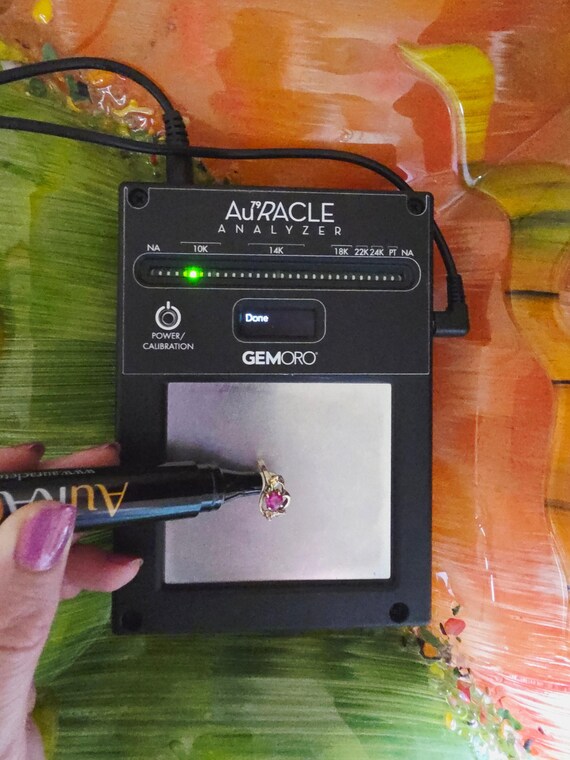 Solid 10K Yellow Gold Ring with Round-Cut Ruby – … - image 11