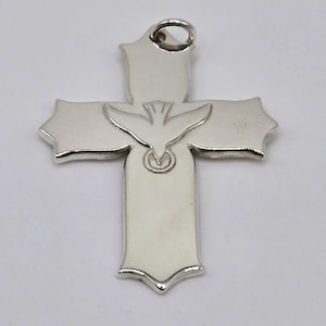 Vintage James Avery Sterling Silver Descending Dove Cross Pendant RETIRED