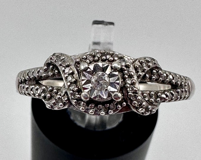 Sterling Silver Engagement Style Ring Size 9.25