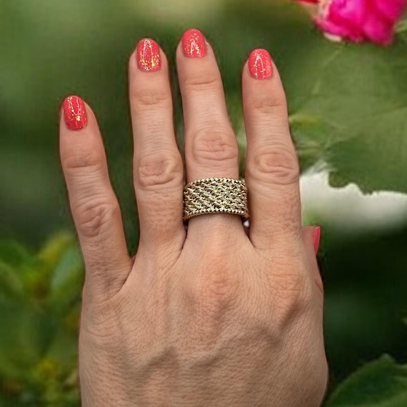 10k Solid Gold Michael Anthony Peru Ring Size 11 - image 4