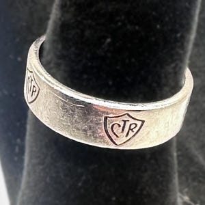 Sterlingzilveren ring met CTR-ontwerp – maat 5,5