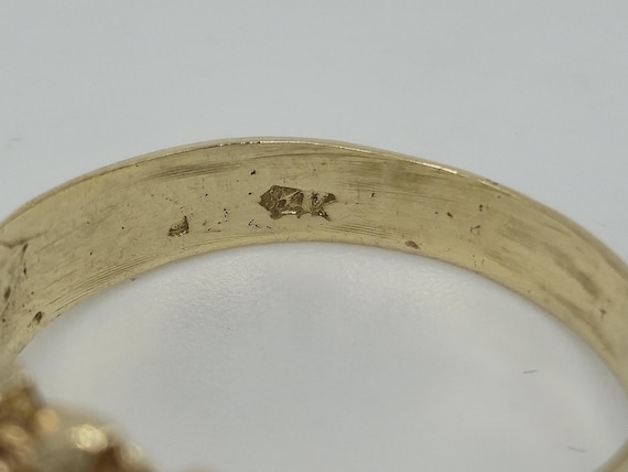 Solid 14K Yellow Gold Nugget-Style Ring – Size 8.… - image 7