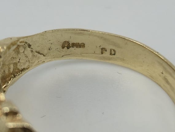 Solid 14K Yellow Gold Nugget-Style Ring – Size 8.… - image 6