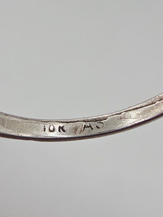 Solid 10K White Gold Raspberry Garnet Rhodolite S… - image 4