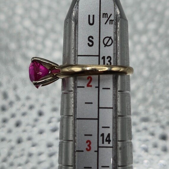 14k Solid Gold Ruby Ring, Petite July Birthstone … - image 3