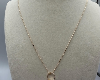 Black Hills Gold Ring Necklace, 10k Gold, 12k Leaf Accents, Vintage Charm