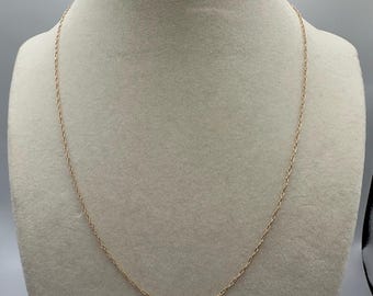14k Solid Yellow Gold Rope Chain Necklace, 18 Inch Layering Jewelry