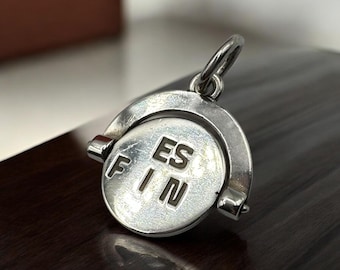 James Avery Best Friends Spinner Charm, Retired 925 Sterling Silver, Moving Disc Pendant, Vintage JA Jewelry