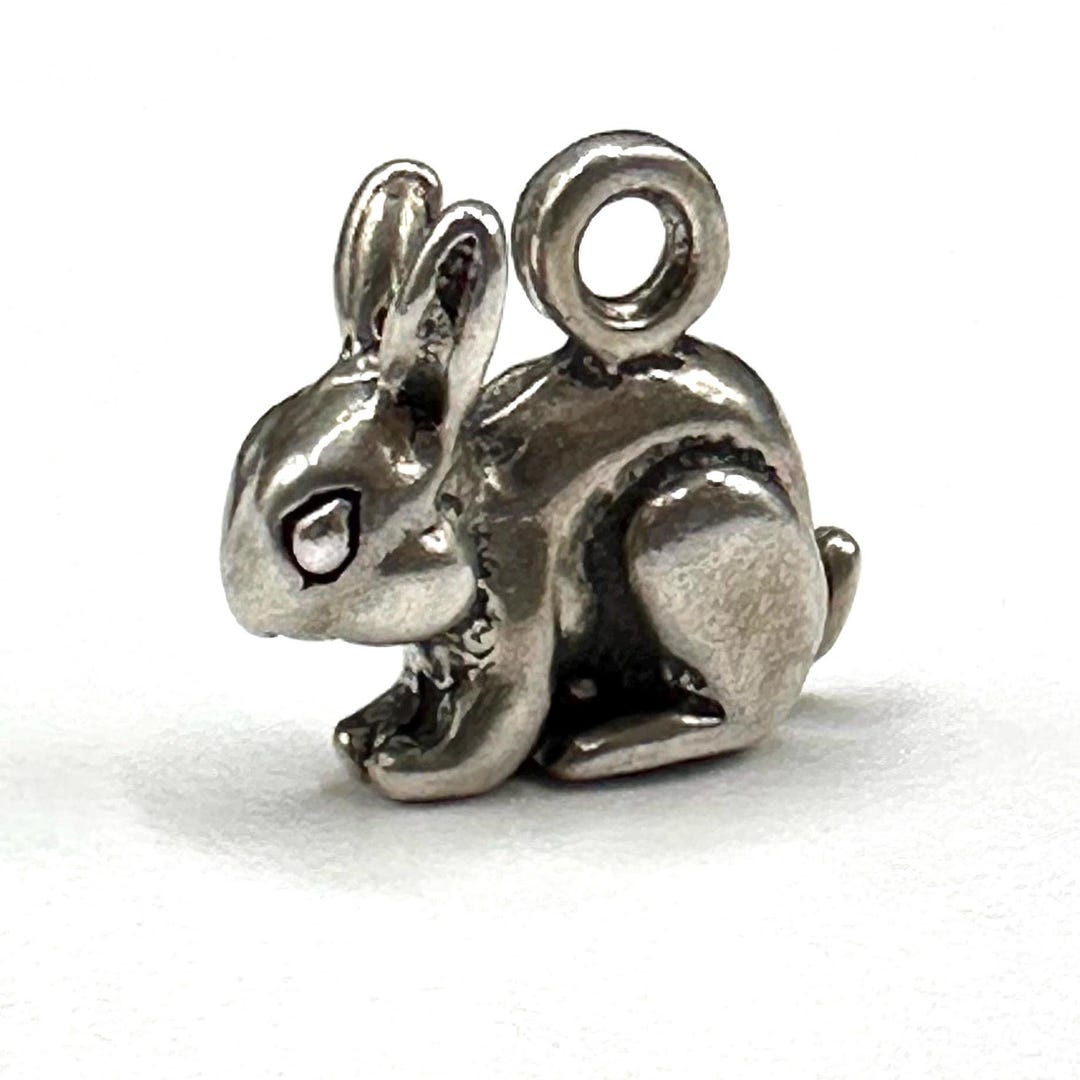 925 Sterling Silver Bunny Rabbit Charm Pendant - Etsy