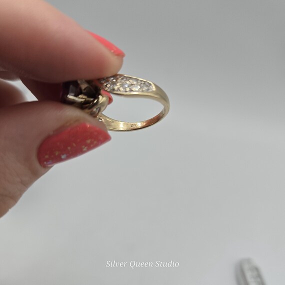 14k Solid Gold Rare Natural Ruby Ring with 24 Dia… - image 2