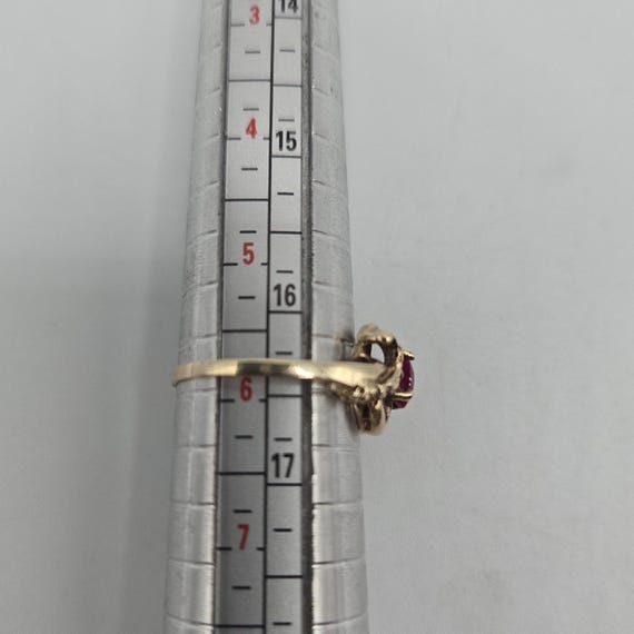 10k Solid Gold Ruby Ring, Sculptural Organic Sett… - image 7