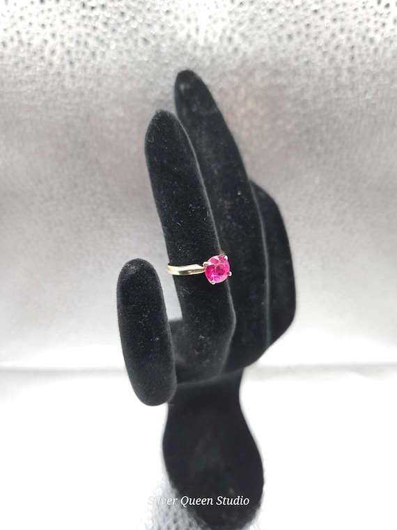 14k Solid Gold Ruby Ring, Petite July Birthstone … - image 2
