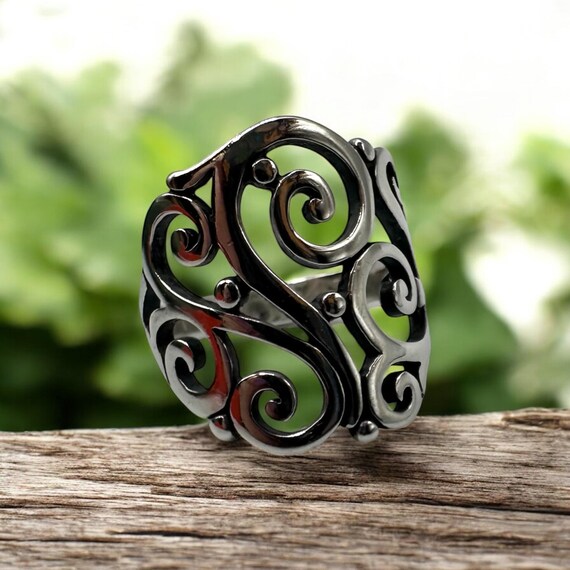 James Avery Sorento Ring, Open Scroll Design, Ste… - image 1