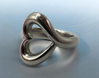 James Avery Abounding Heart Ring, 925 Sterling Silver Open Heart Design, Size 6.75, Retired