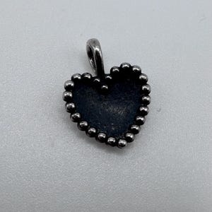 James Avery Sterling Silver Beaded Heart Pendant Retired