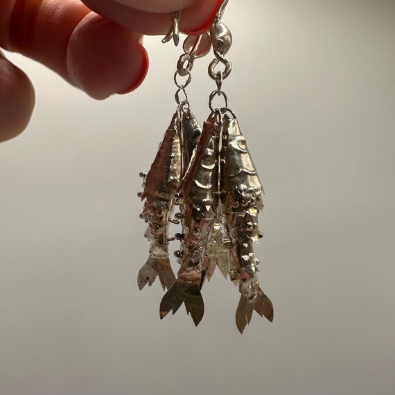 Articulating Fish Dangle Earrings, 925 Sterling S… - image 4