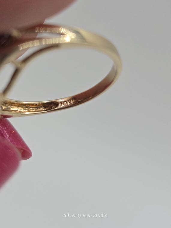 10K Solid Gold Amethyst Ring, Multi Stone Cluster… - image 9