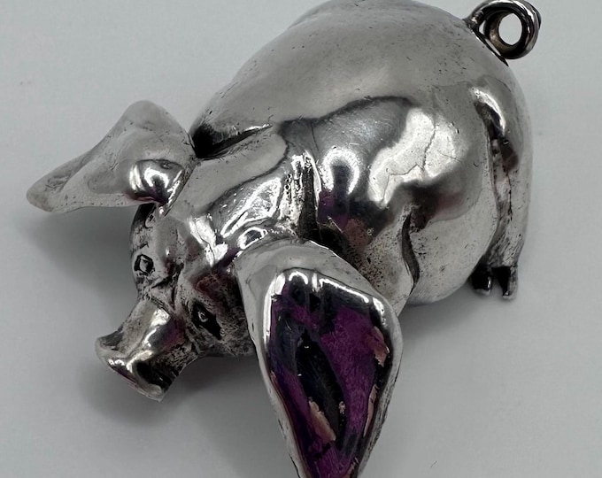 Vintage Buccellati Sterling Silver Pig Figurine 41.12 grams