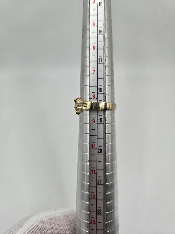 14K Gold Solid Ring with Abstract Chunky Design S… - image 9