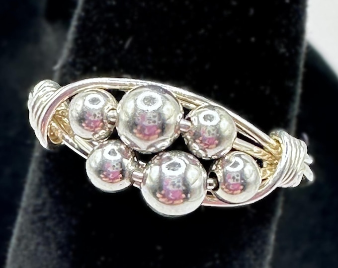 Sterling Silver Ball Ring Size 5