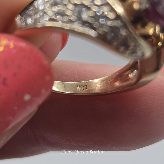 14k Solid Gold Rare Natural Ruby Ring with 24 Dia… - image 10