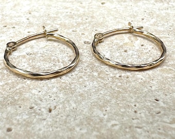 14K Solid Gold Hoop Earrings