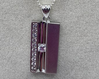 Collar con colgante de bolso de plata de ley 925 con detalles de circonitas - 45 cm