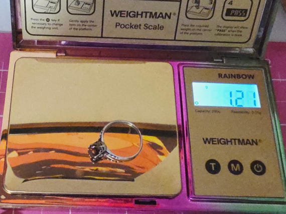 Solid 10K White Gold Raspberry Garnet Rhodolite S… - image 11