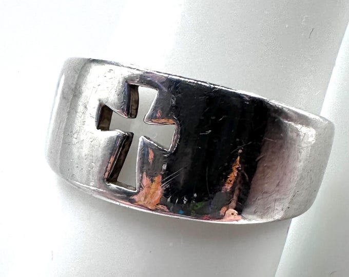 Vintage James Avery Sterling Silver Cross Ring Size 4.75
