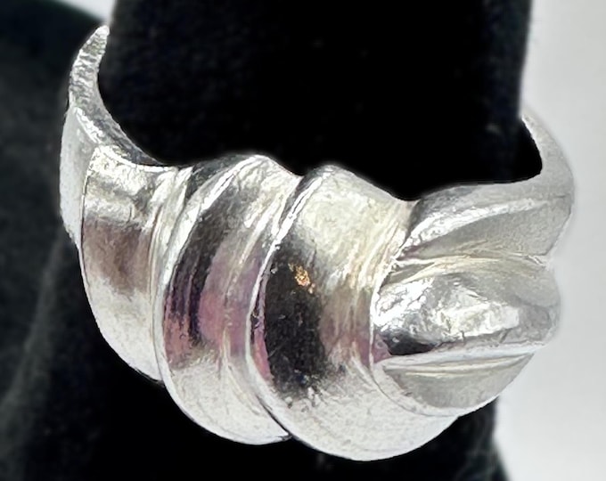 Sculpted Spiral Sterling Silver Vintagr Ring Size 6.5