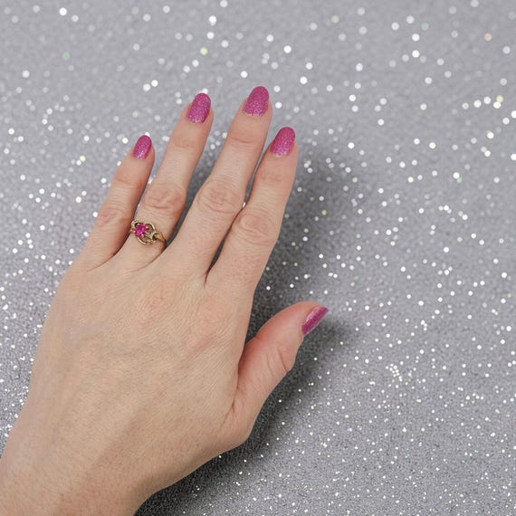 Solid 10K Yellow Gold Ring with Round-Cut Ruby – … - image 4