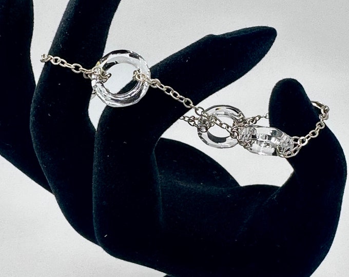 Sterling Silver with Clear Circles Bracelet