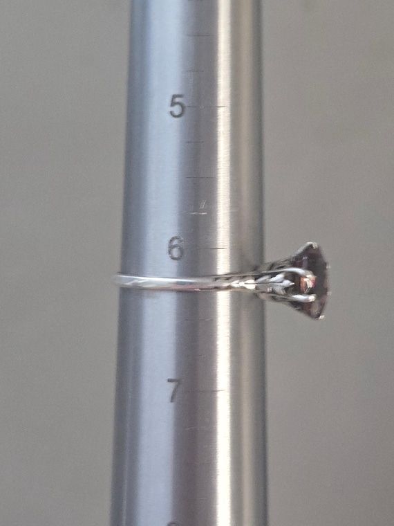 Solid 10K White Gold Raspberry Garnet Rhodolite S… - image 12