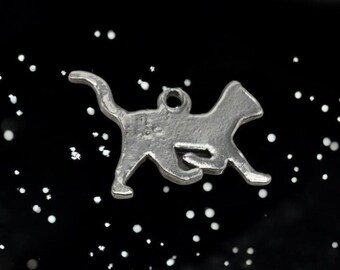 James Avery Retired Walking Cat Silhouette Charm, 925 Sterling Silver 2D, No Loop