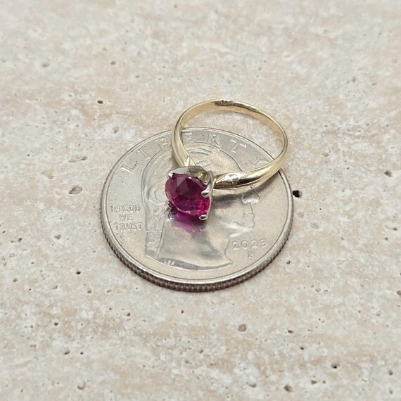 14k Solid Gold Ruby Ring, Petite July Birthstone … - image 5