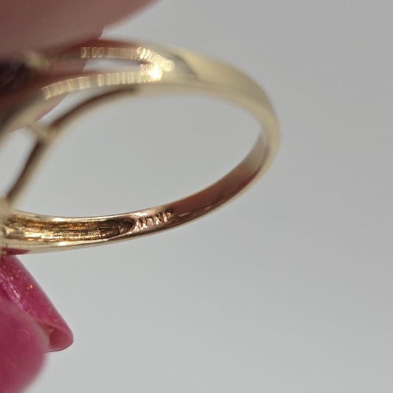 10K Solid Gold Amethyst Ring, Multi Stone Cluster… - image 9