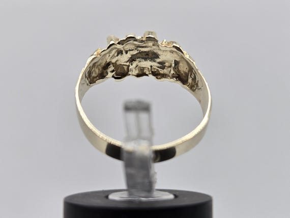 Solid 14K Yellow Gold Nugget-Style Ring – Size 8.… - image 5