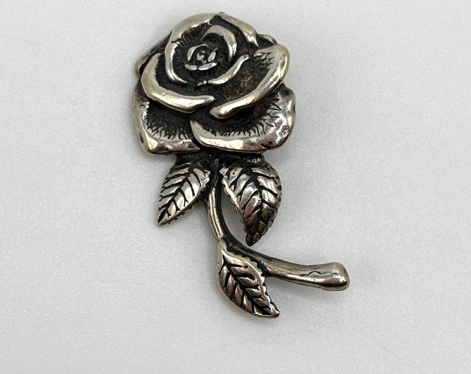 Rose Pendant Sterling Silver 925 for Necklace Vintage