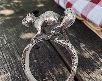 James Avery 3D Squirrel 925 Sterling Silver Animal Ring - RETIRED HTF - Size 5