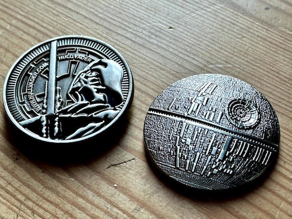 Star Wars Metal Challenge Coin - Death Star & Darth Vader Coin - Etsy