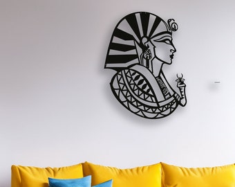 Egyptian Inspired Tutankhamun Metal Wall Art, Large Living Room Wall Art, Egyptian Decor, Ancient Art, İnterior Decoration, Above Bed Decor