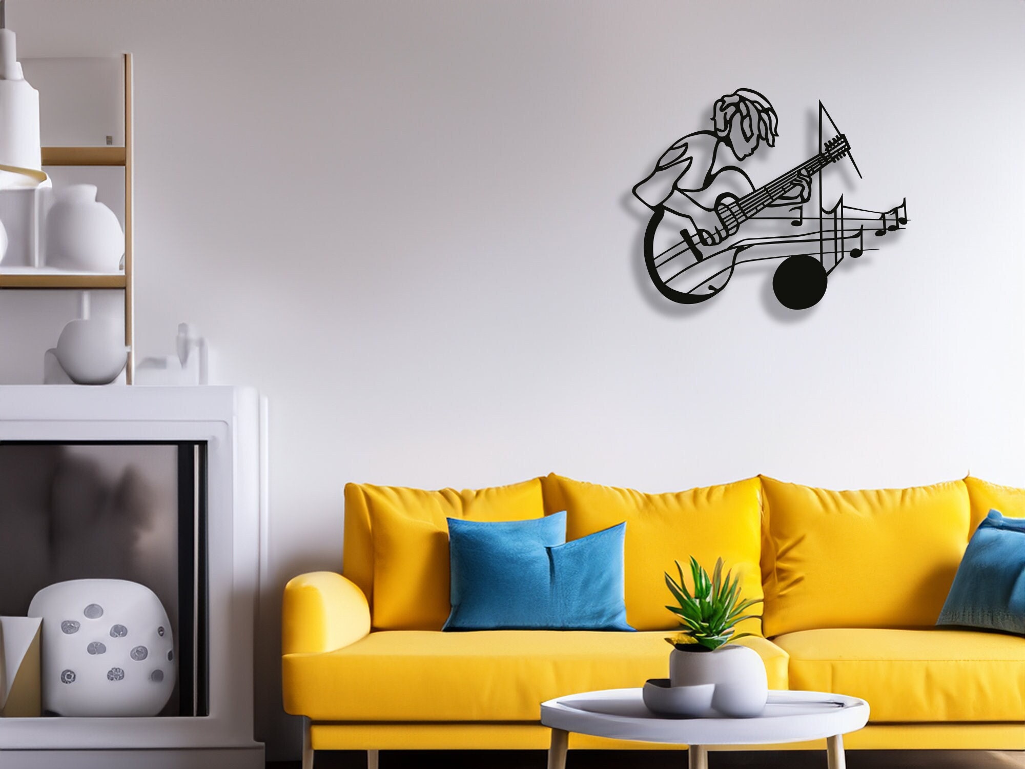 Guitar Metal Wall Decorelectric Guitar Giftsmetal Wall Artmusic Art