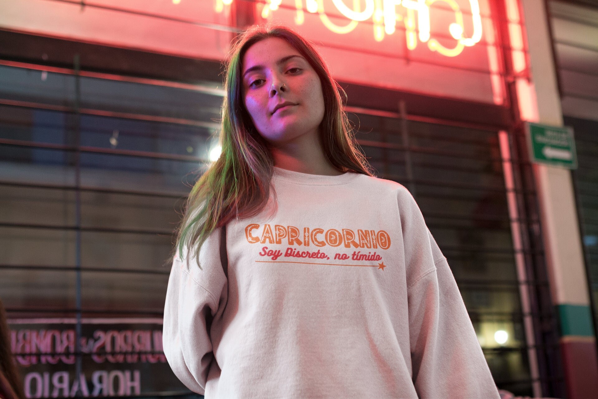 Capricorn printed hoodie store with sequins