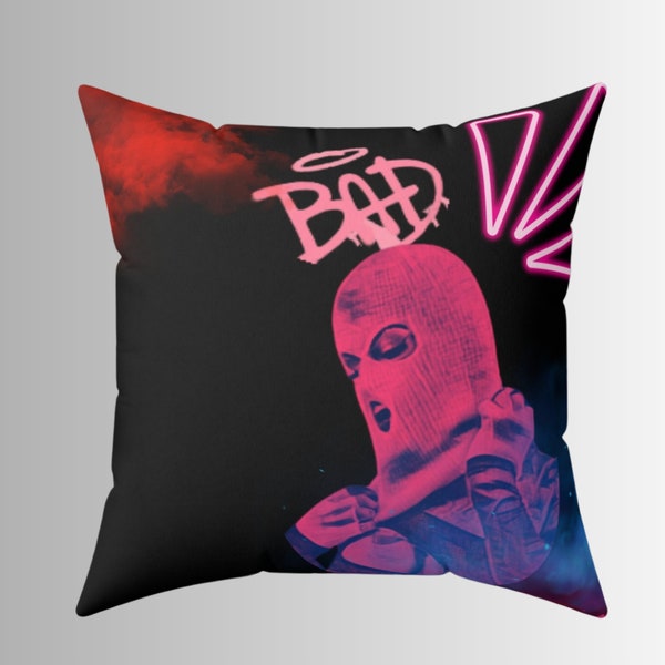 Bad Girl Pillow - Pink And Black Colored Pillow - Gift For Her - Chicks With Attitude - Bedroom Gifts - Pillow Case For Girls - Ski Mask