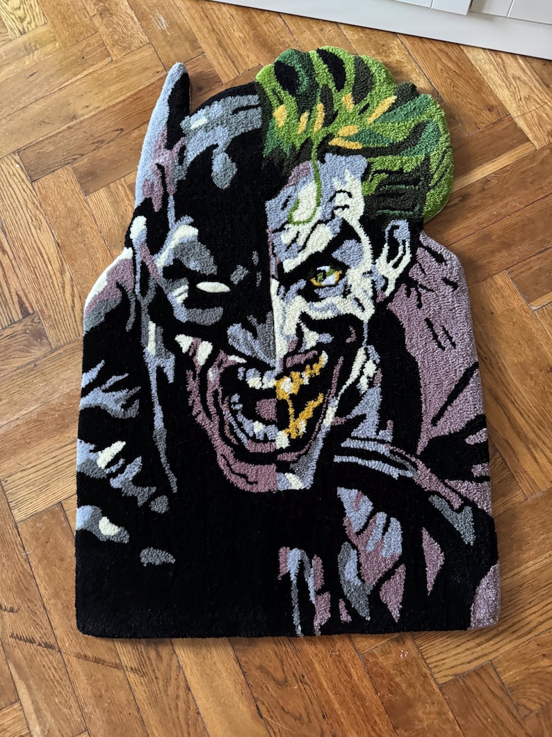Joker Inspired | Batman Inspired | Dark Villain Portrait Tufted Rug ...