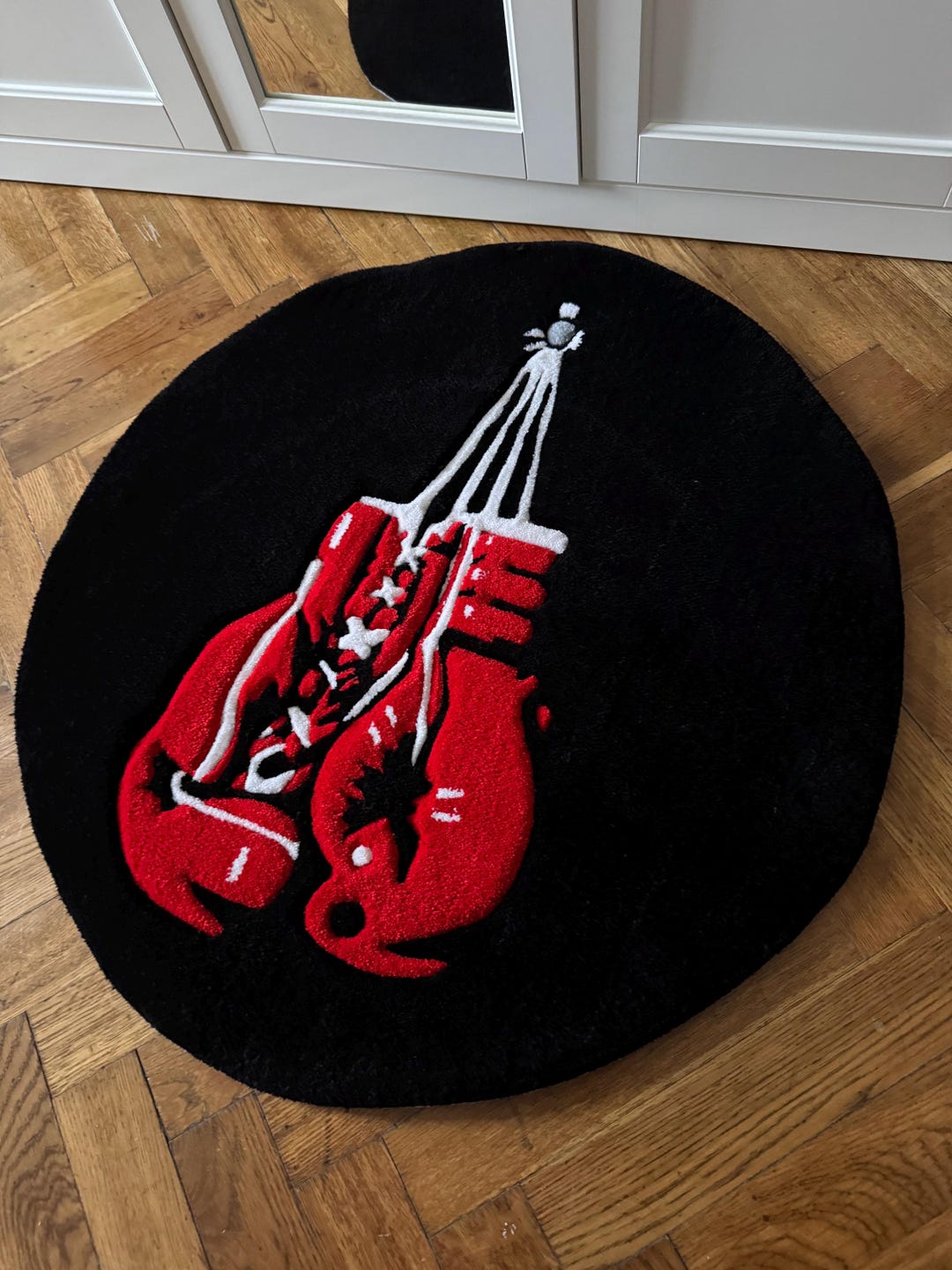 Box | Sport | Boxing Gloves Tufted Rug – Handmade Sports Rug, Round ...