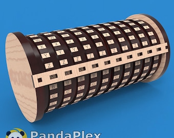 Pliki do cięcia laserowego Cryptex Puzzle Box – svg dxf cdr pdf, szablon układanki CNC 3D, pudełko z zamkiem szyfrowym do cięcia laserowego