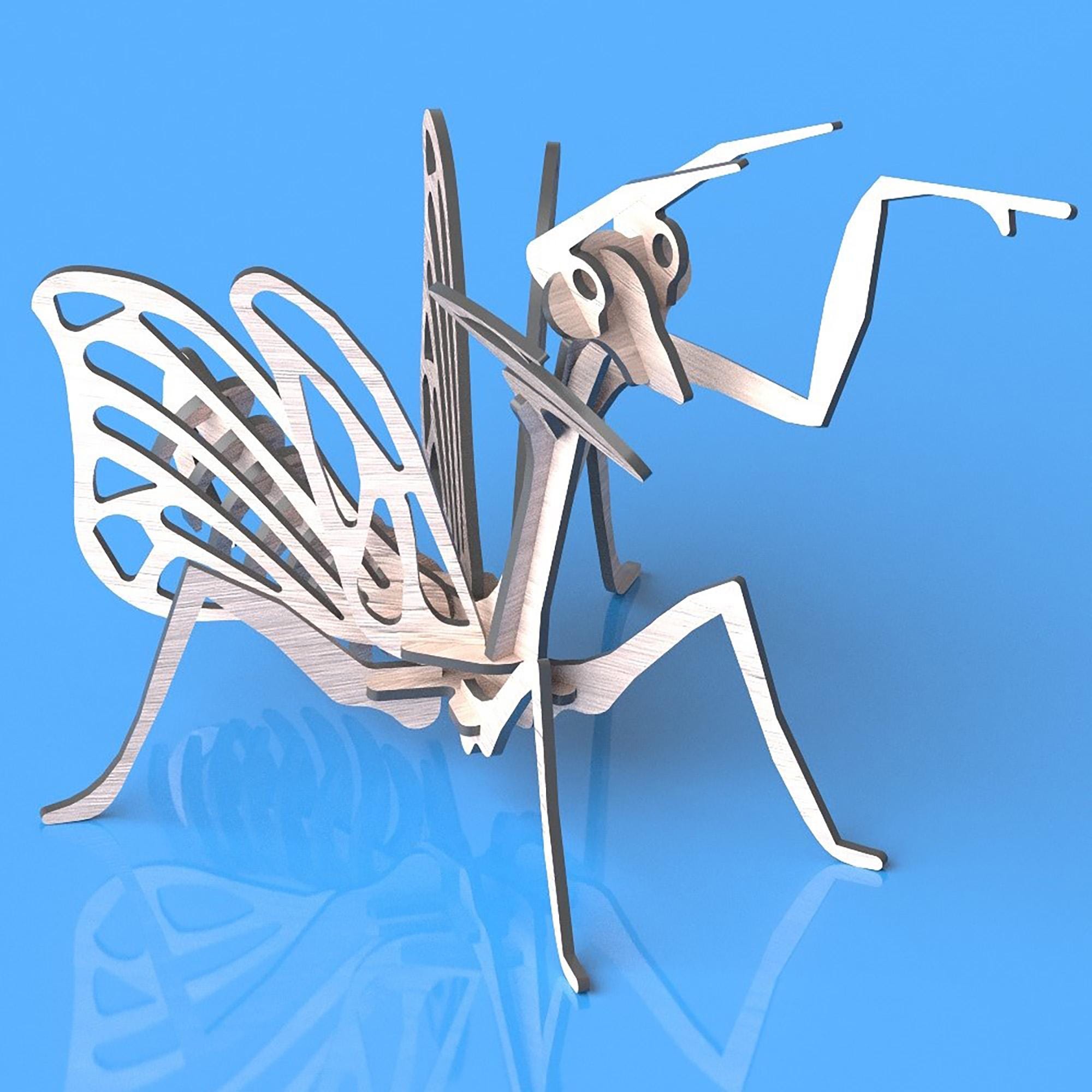 Insect Dxf Mantis 3D Puzzle SVG – Insect Laser Cut Files DXF Template for Cnc ...